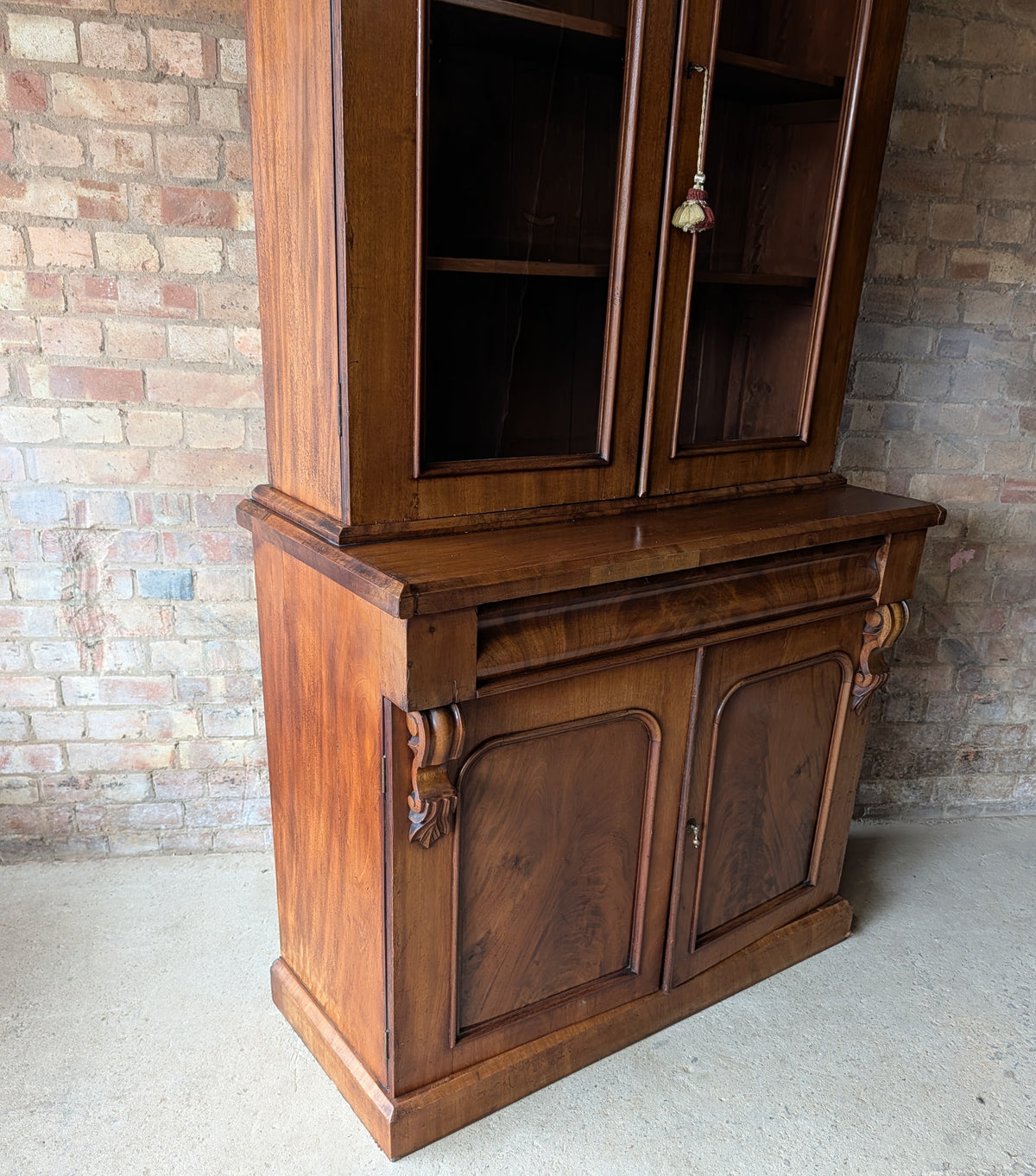 Victorian Mahogany Glazed Antique Library Bookcase