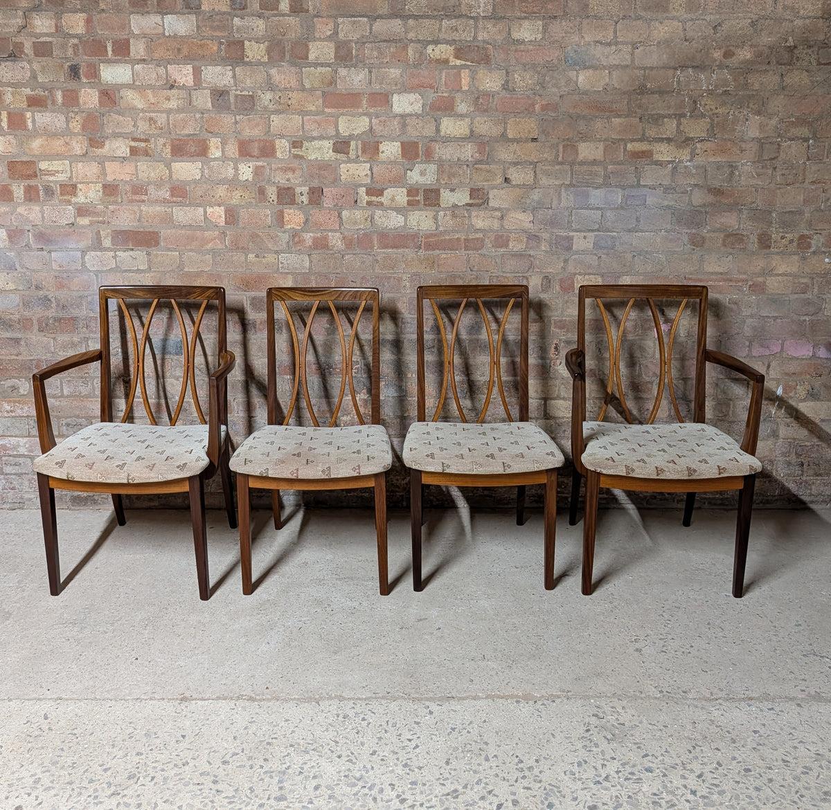Set Of 4 Mid Century Teak G Plan Dining Chairs Includes 2 Carvers