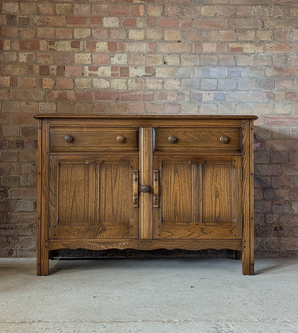 Vintage Ercol Golden Dawn Elm Sideboard / Dresser Base - Blue Label
