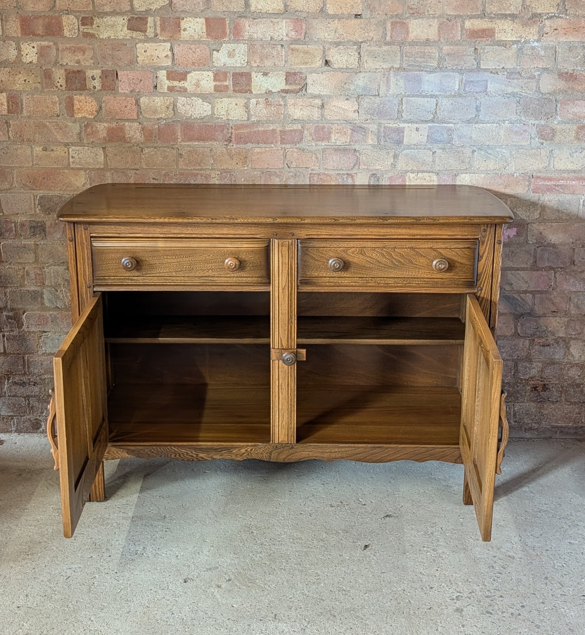 Vintage Ercol Golden Dawn Elm Sideboard / Dresser Base - Blue Label