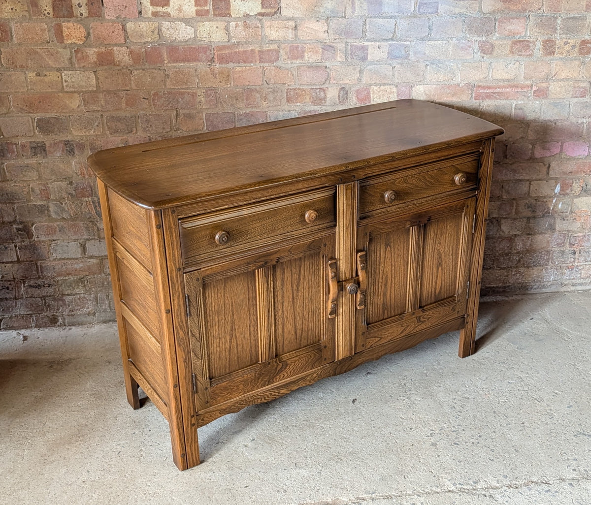 Vintage Ercol Golden Dawn Elm Sideboard / Dresser Base - Blue Label