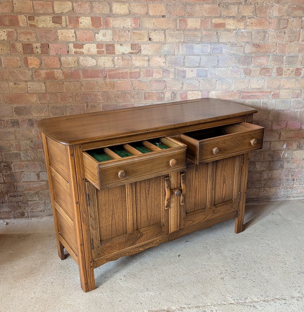Vintage Ercol Golden Dawn Elm Sideboard / Dresser Base - Blue Label