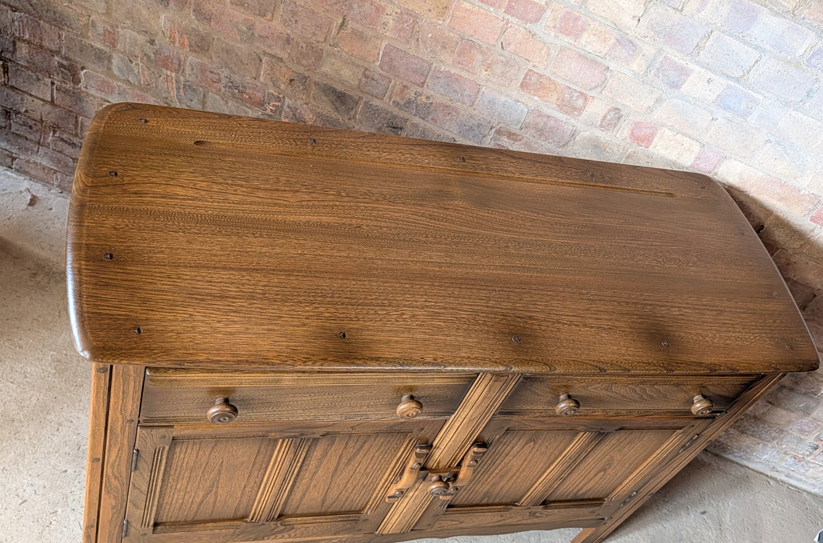 Vintage Ercol Golden Dawn Elm Sideboard / Dresser Base - Blue Label