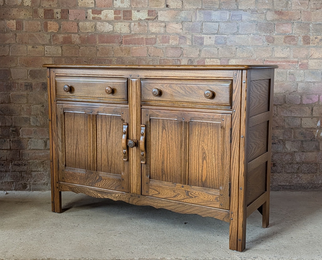 Vintage Ercol Golden Dawn Elm Sideboard / Dresser Base - Blue Label