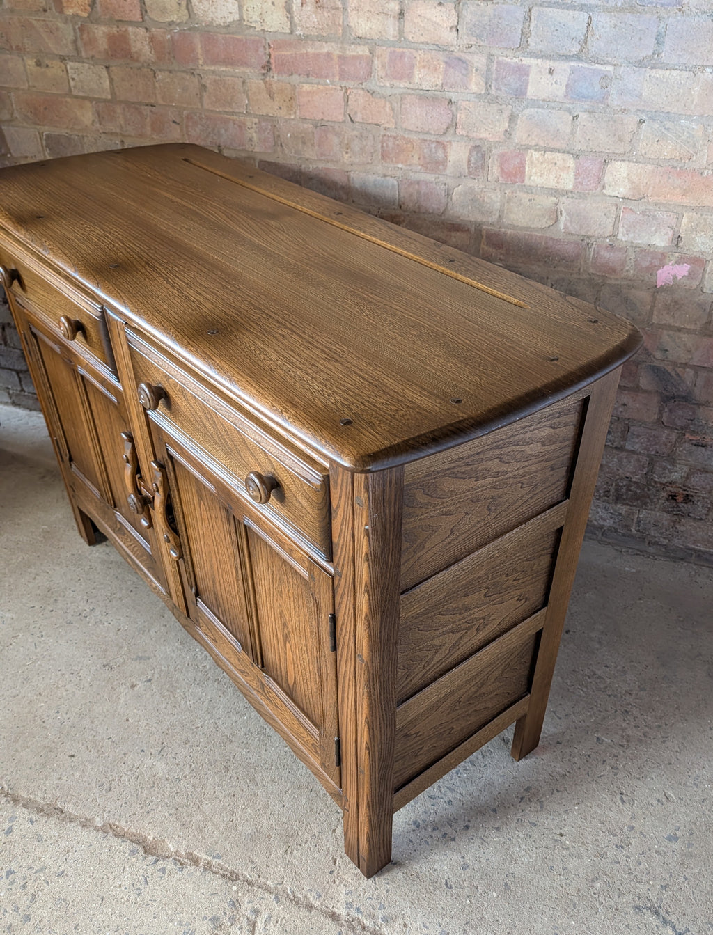Vintage Ercol Golden Dawn Elm Sideboard / Dresser Base - Blue Label