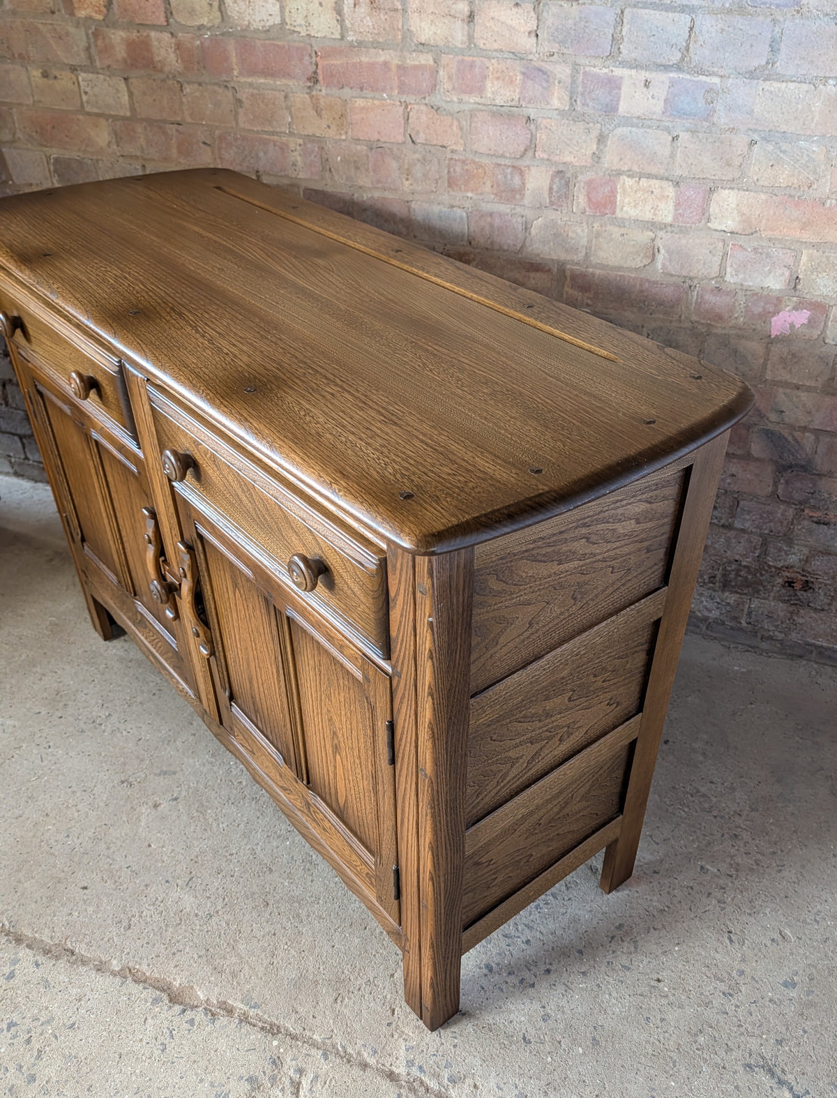 Vintage Ercol Golden Dawn Elm Sideboard / Dresser Base - Blue Label