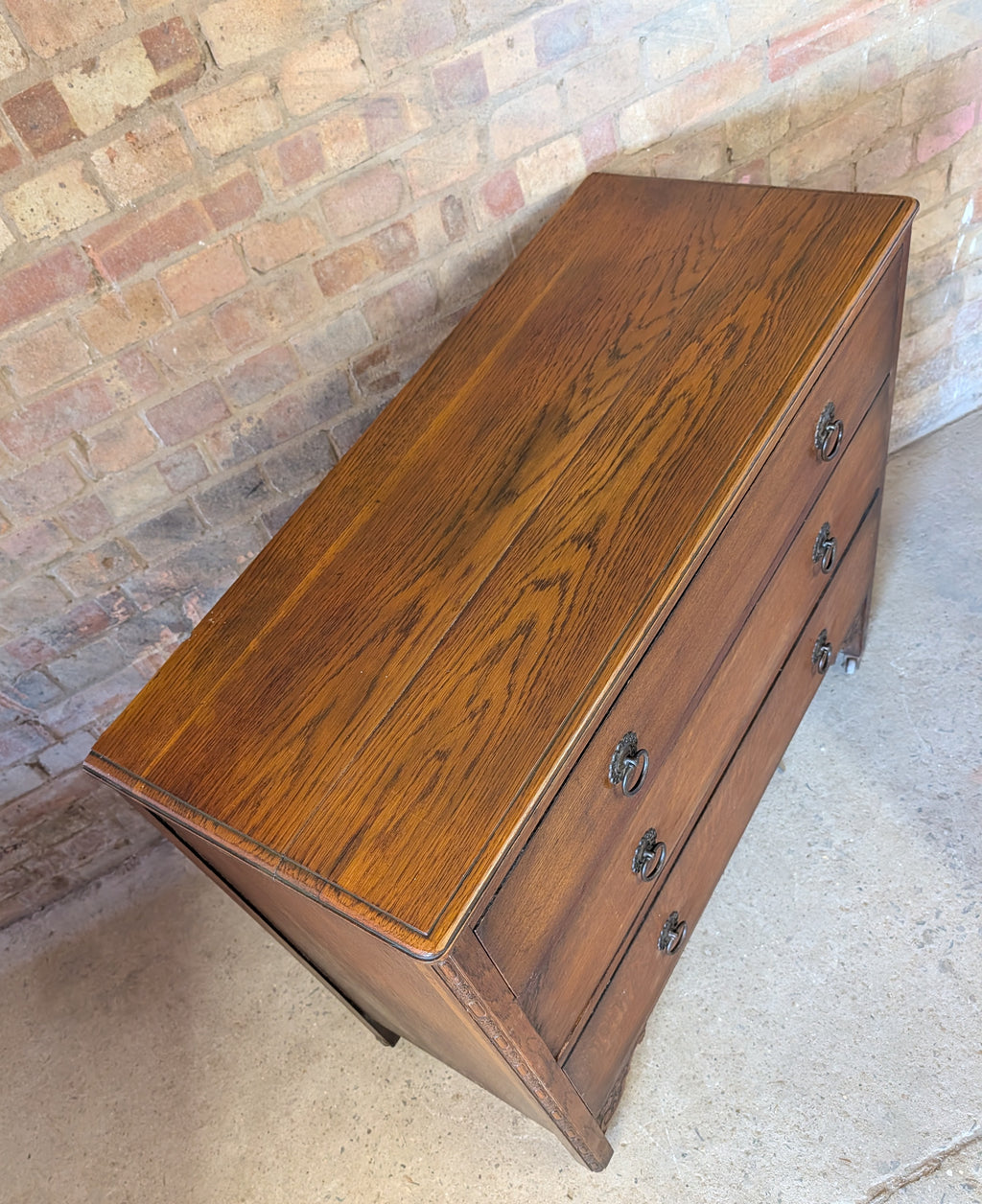 Early 20th Century Oak Chest Of Drawers Vintage 3 Drawer Chest