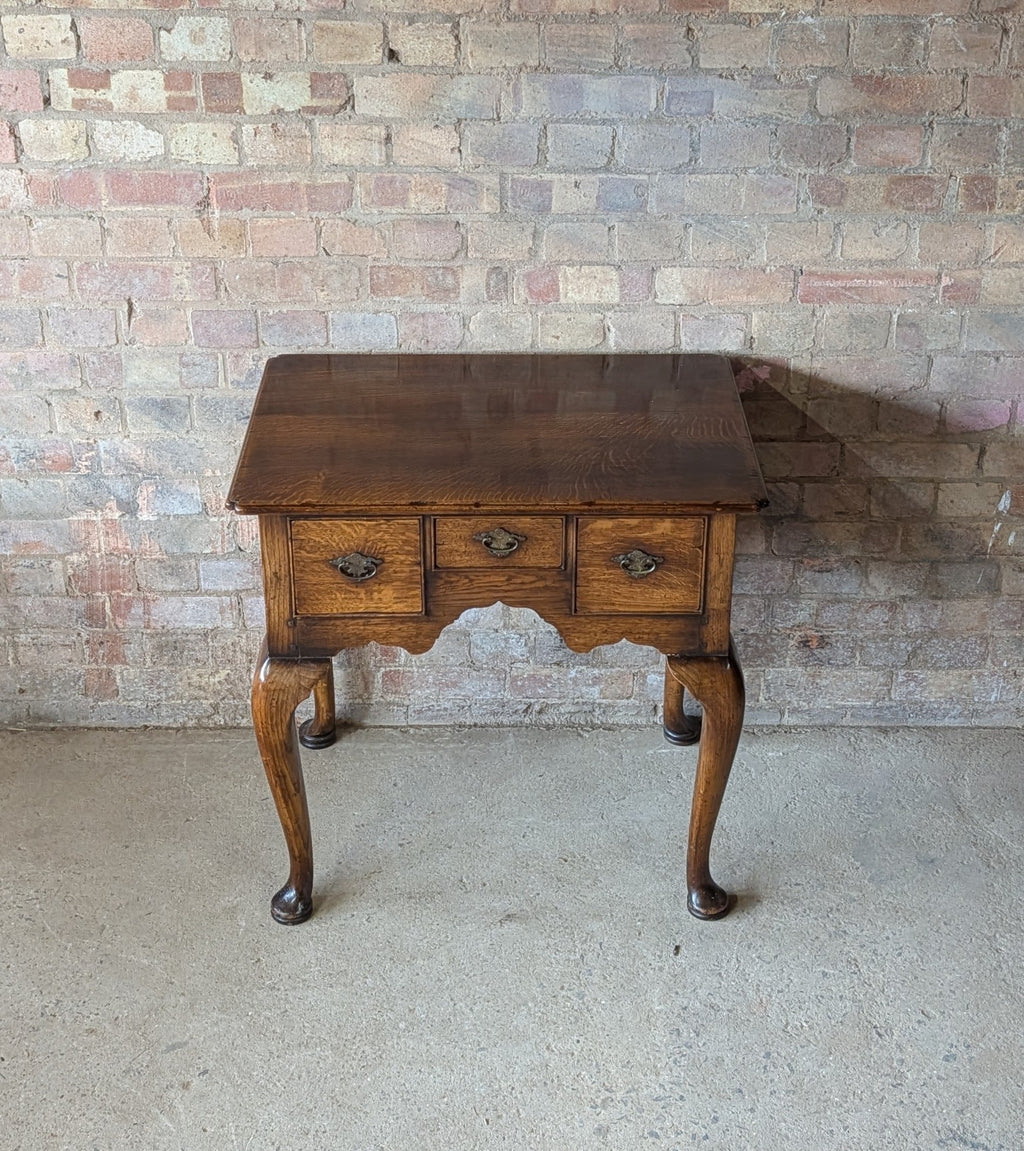 Vintage Georgian Style Oak Lowboy / Queen Anne Style Hall Table
