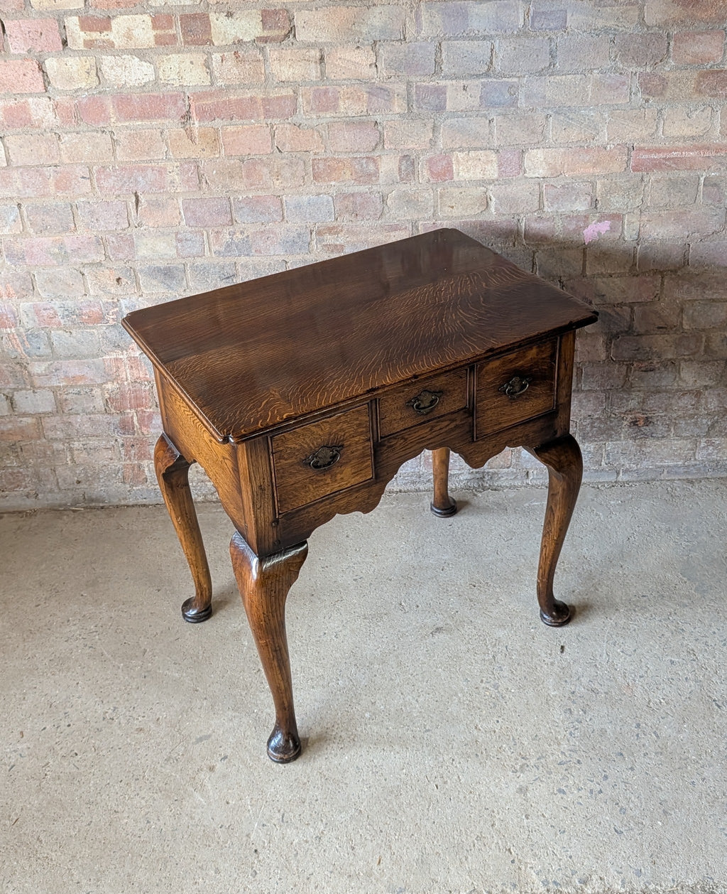 Vintage Georgian Style Oak Lowboy / Queen Anne Style Hall Table