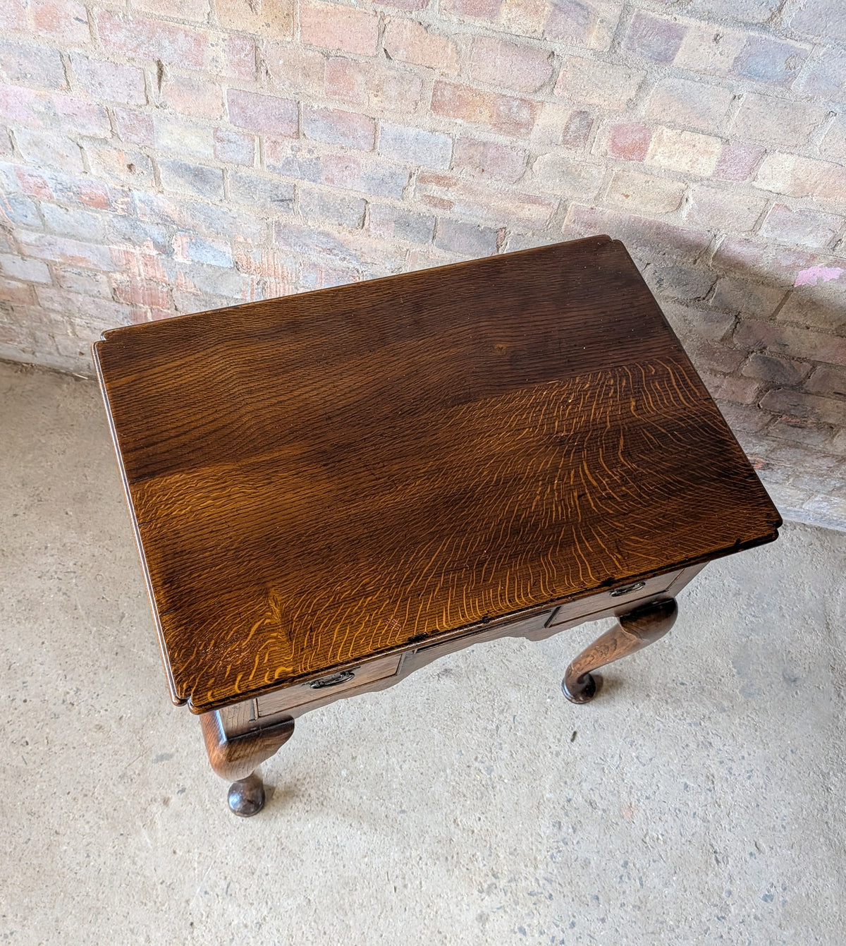 Vintage Georgian Style Oak Lowboy / Queen Anne Style Hall Table