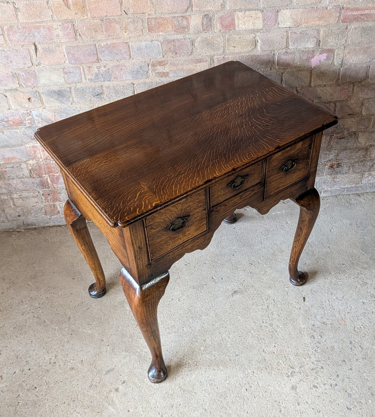 Vintage Georgian Style Oak Lowboy / Queen Anne Style Hall Table