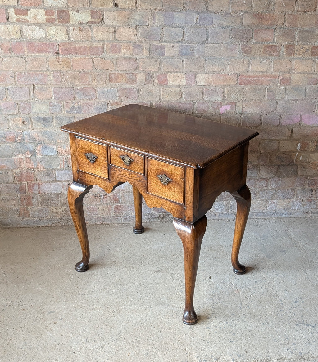 Vintage Georgian Style Oak Lowboy / Queen Anne Style Hall Table