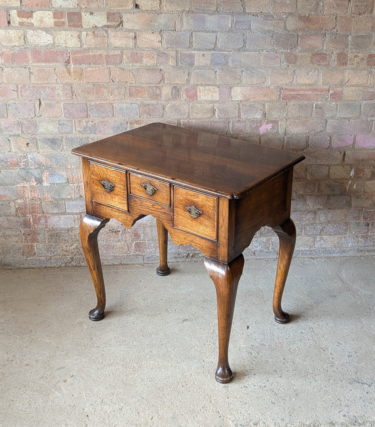 Vintage Georgian Style Oak Lowboy / Queen Anne Style Hall Table