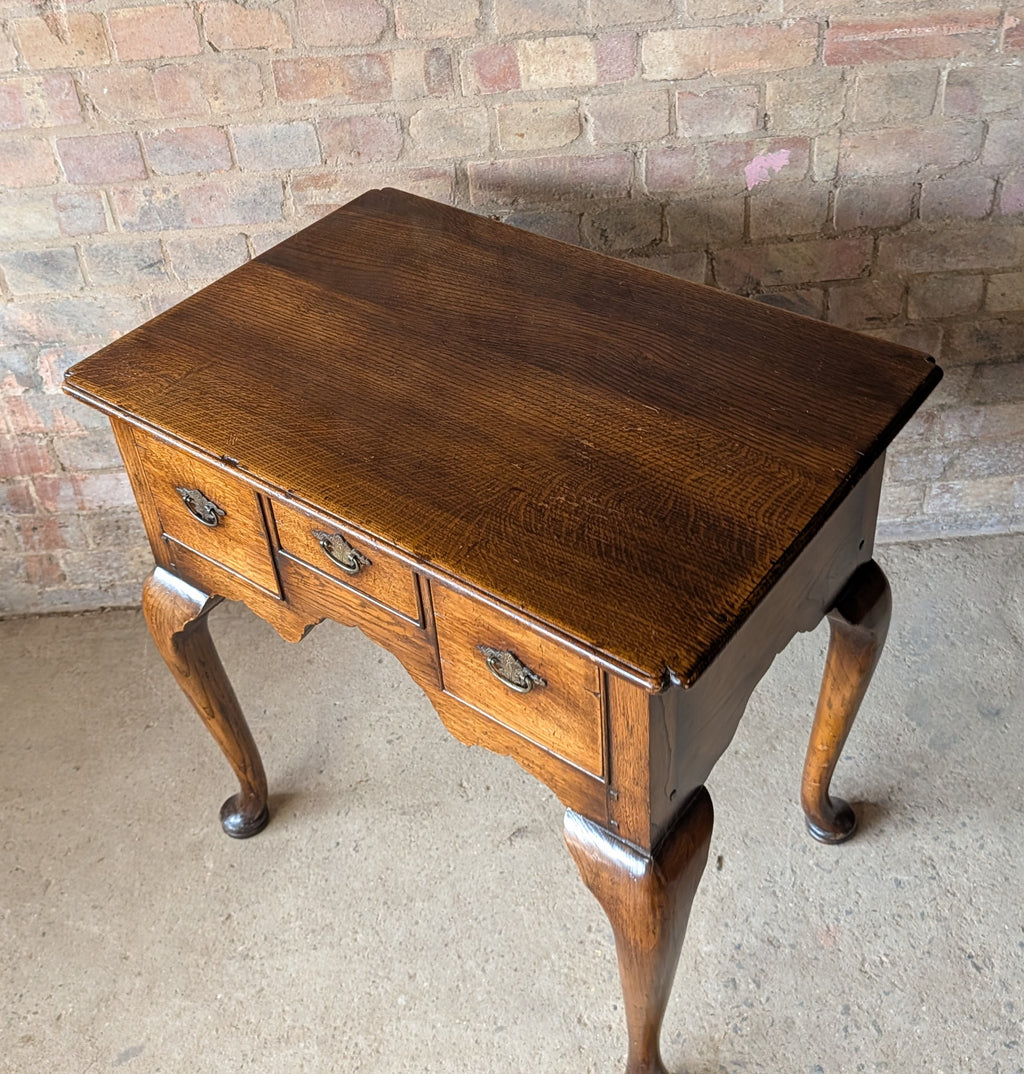 Vintage Georgian Style Oak Lowboy / Queen Anne Style Hall Table