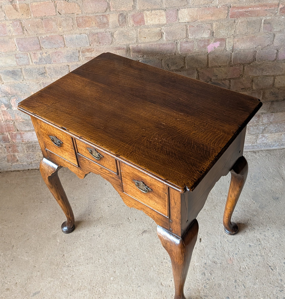 Vintage Georgian Style Oak Lowboy / Queen Anne Style Hall Table