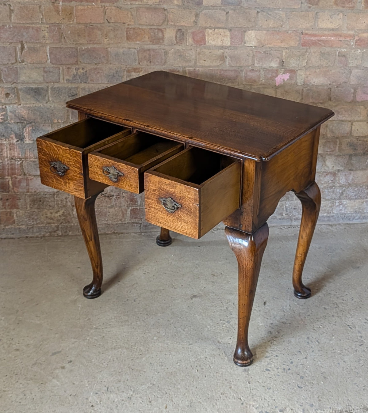 Vintage Georgian Style Oak Lowboy / Queen Anne Style Hall Table