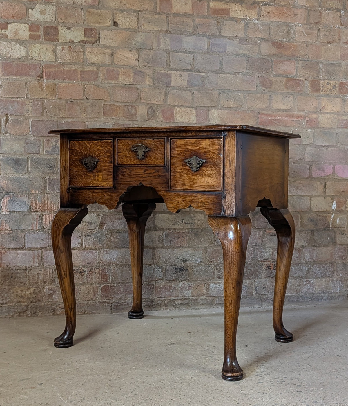 Vintage Georgian Style Oak Lowboy / Queen Anne Style Hall Table