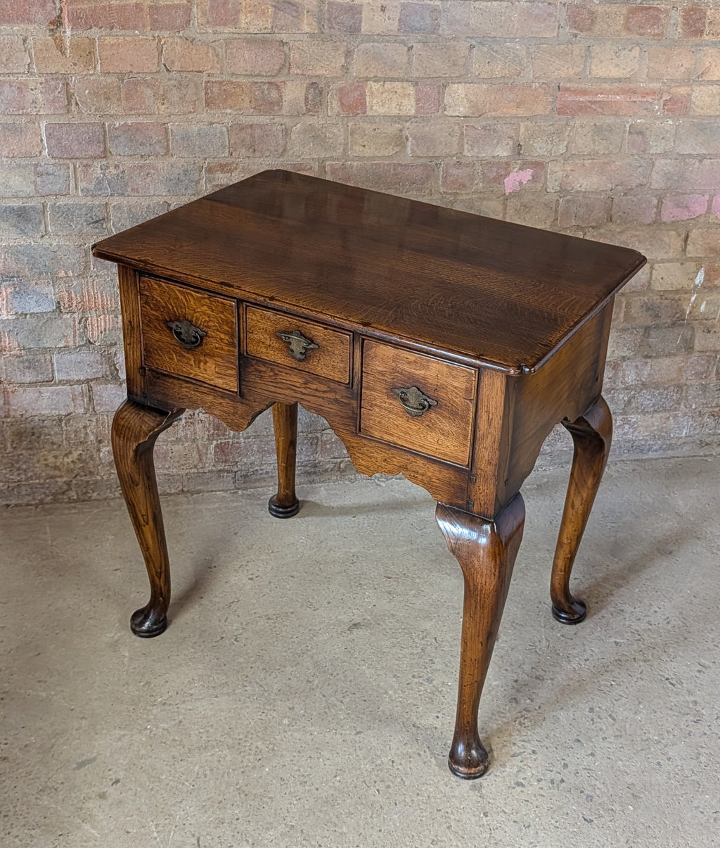 Vintage Georgian Style Oak Lowboy / Queen Anne Style Hall Table