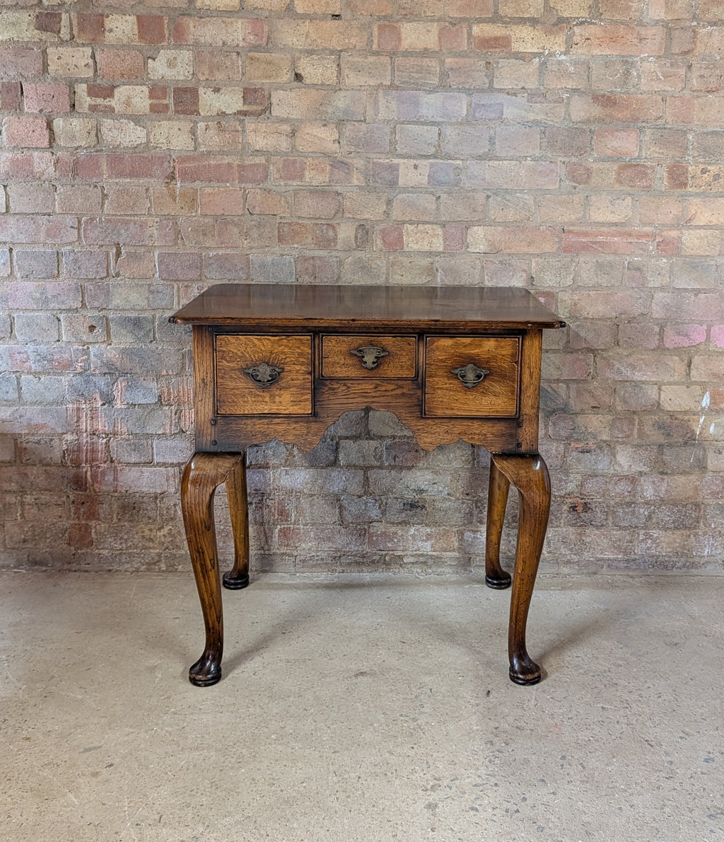 Vintage Georgian Style Oak Lowboy / Queen Anne Style Hall Table