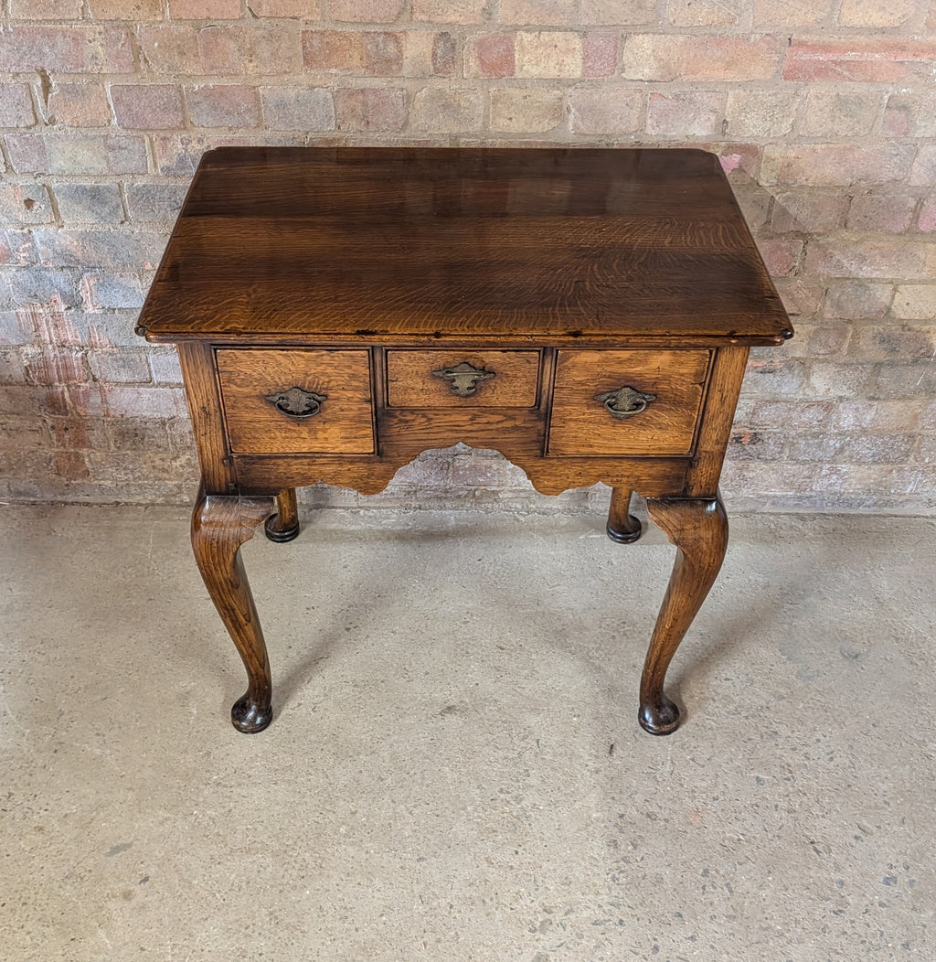 Vintage Georgian Style Oak Lowboy / Queen Anne Style Hall Table