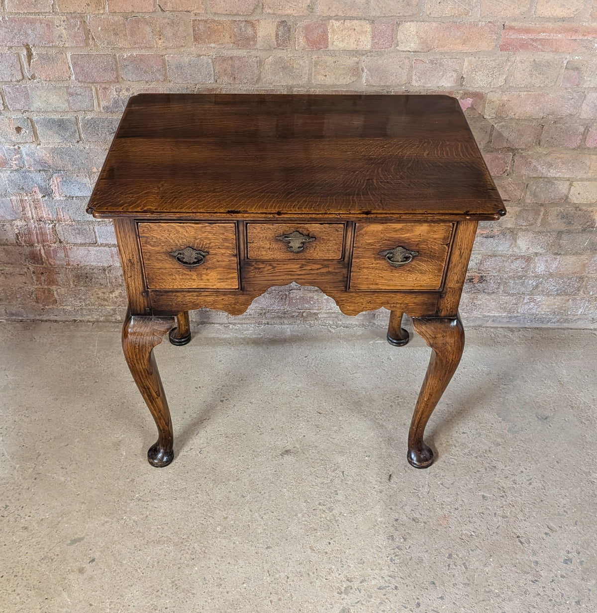Vintage Georgian Style Oak Lowboy / Queen Anne Style Hall Table