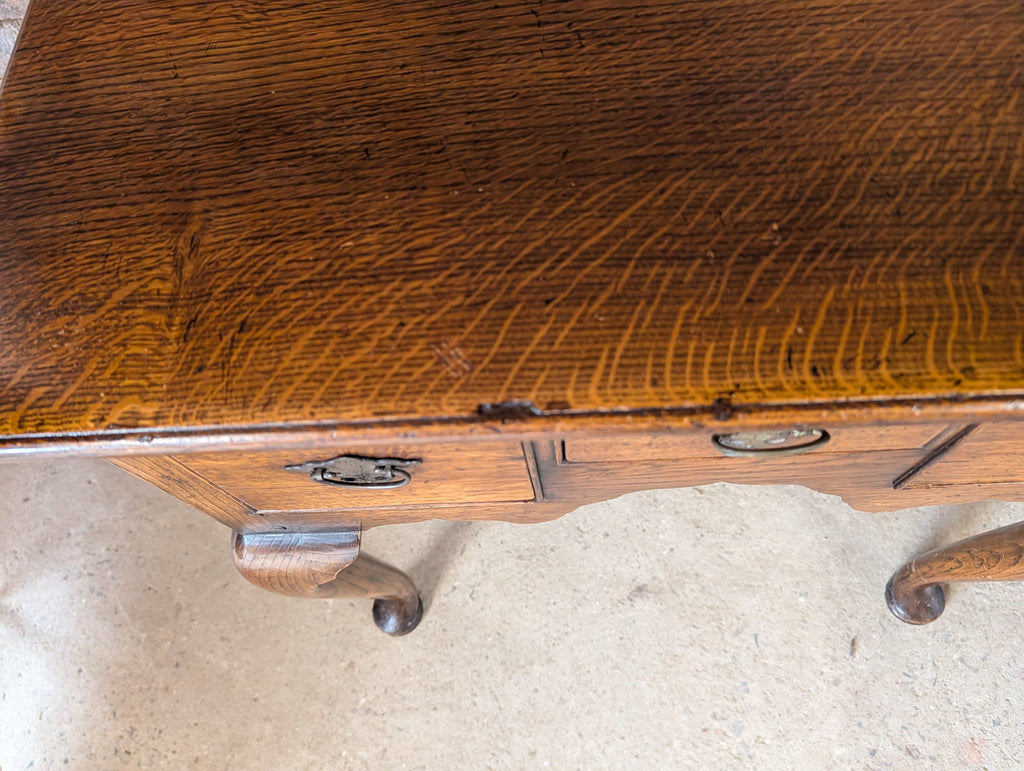 Vintage Georgian Style Oak Lowboy / Queen Anne Style Hall Table