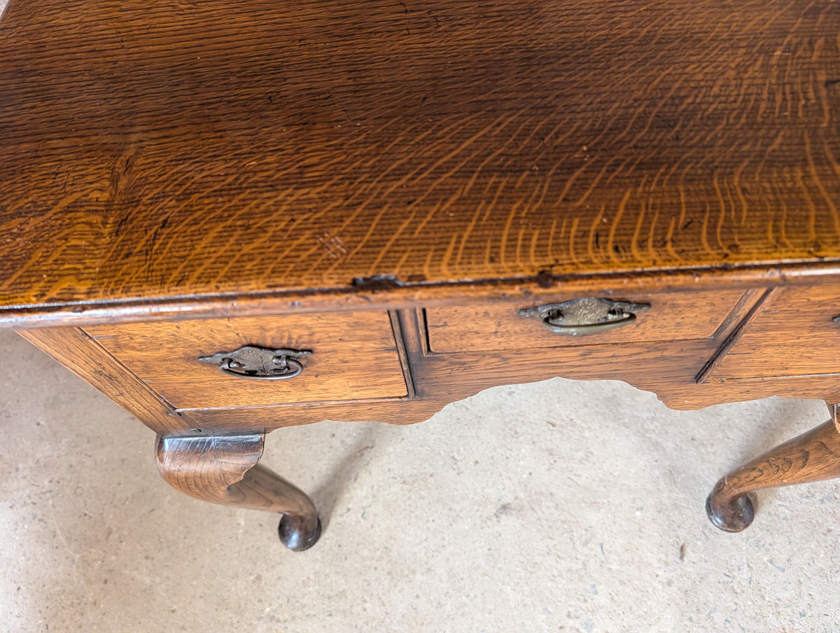 Vintage Georgian Style Oak Lowboy / Queen Anne Style Hall Table
