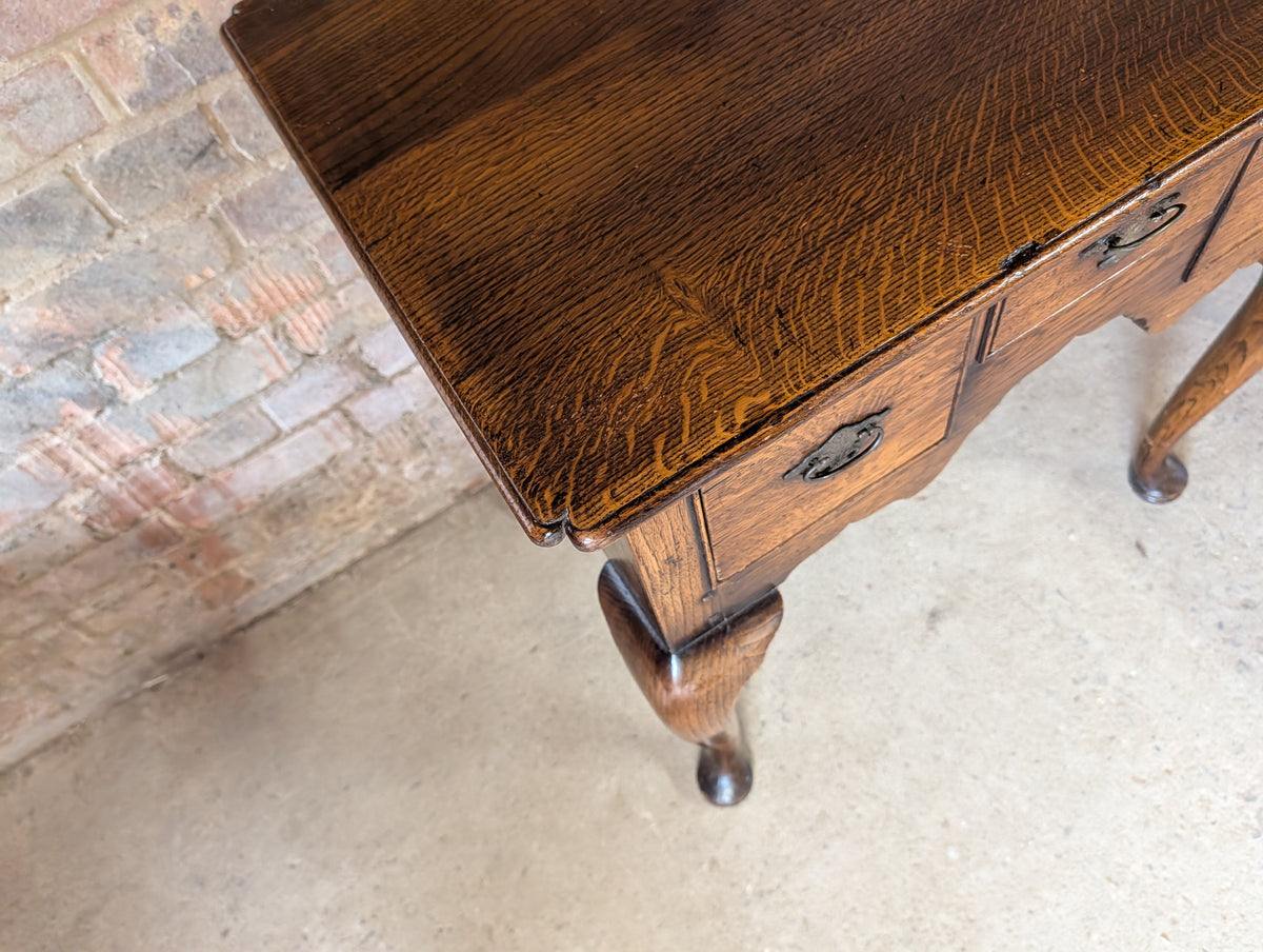 Vintage Georgian Style Oak Lowboy / Queen Anne Style Hall Table