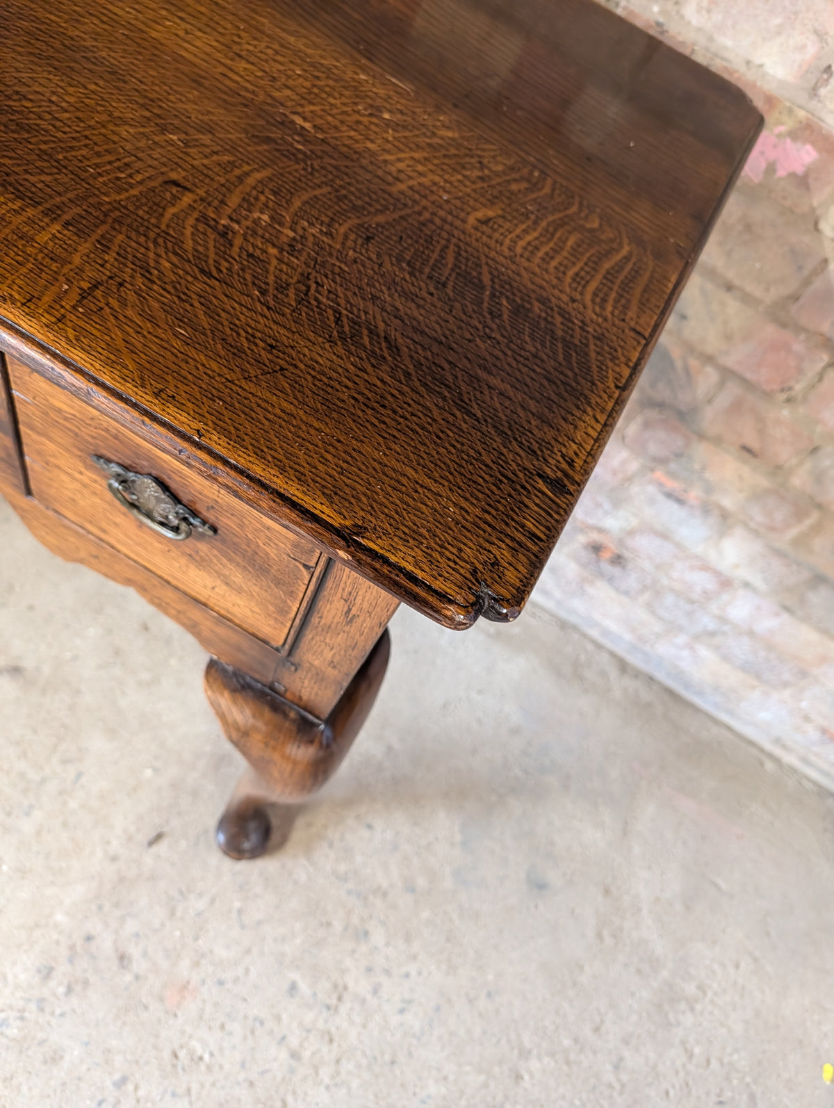 Vintage Georgian Style Oak Lowboy / Queen Anne Style Hall Table
