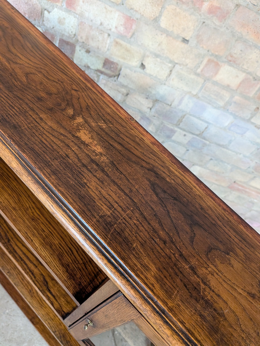 Antique Arts & Crafts Oak Open Bookcase