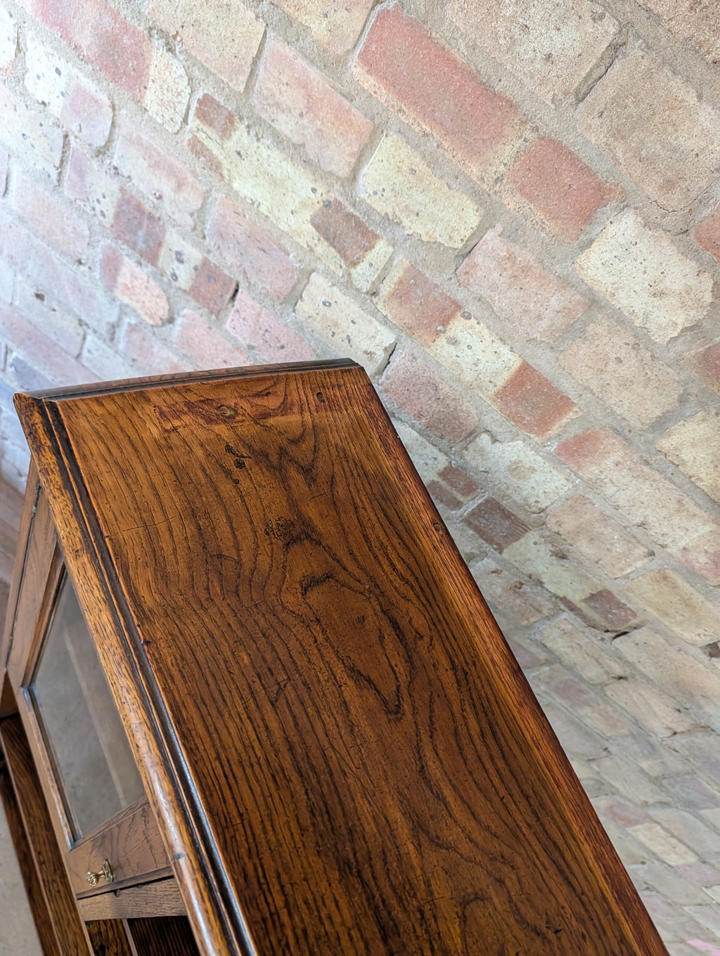 Antique Arts & Crafts Oak Open Bookcase