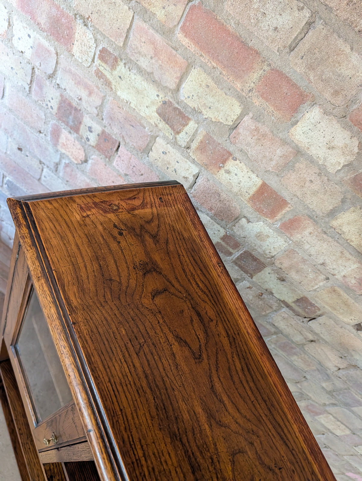 Antique Arts & Crafts Oak Open Bookcase