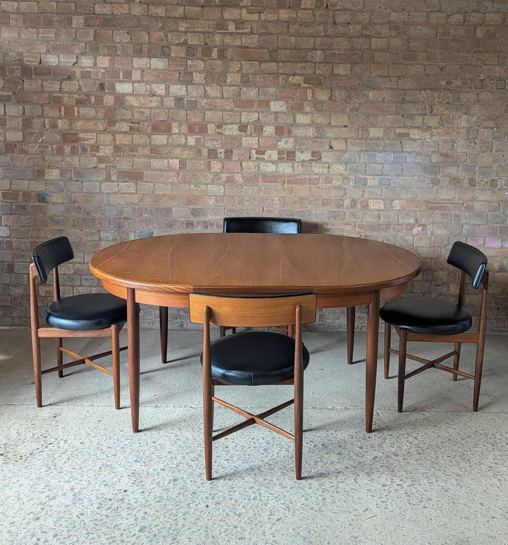Mid Century G Plan Fresco Teak Extending Dining Table And 4 Chairs By VB Wilkins