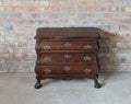 Vintage Small Oak Dutch Bombe Chest Of Drawers -3 Drawer
