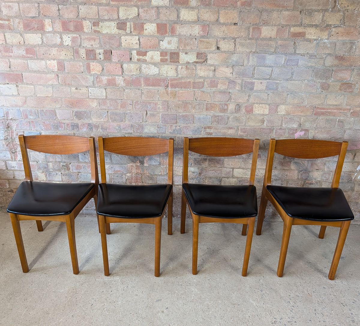 Mid Century Nathan Teak Space Saving Dining Table And 4 Chairs