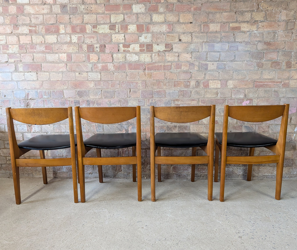 Mid Century Nathan Teak Space Saving Dining Table And 4 Chairs