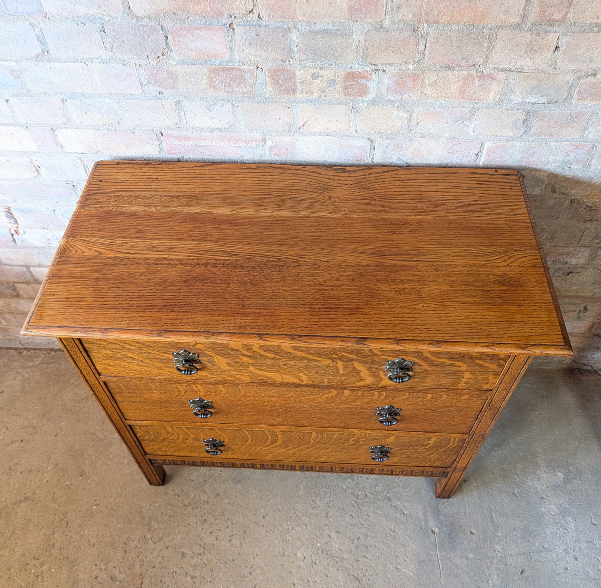 Early 20th Century Oak Chest Of Drawers Vintage 3 Drawer Chest