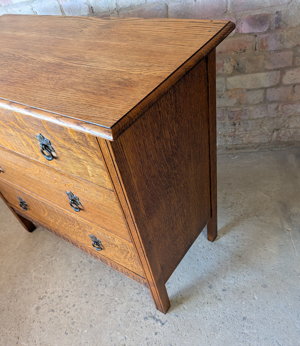 Early 20th Century Oak Chest Of Drawers Vintage 3 Drawer Chest