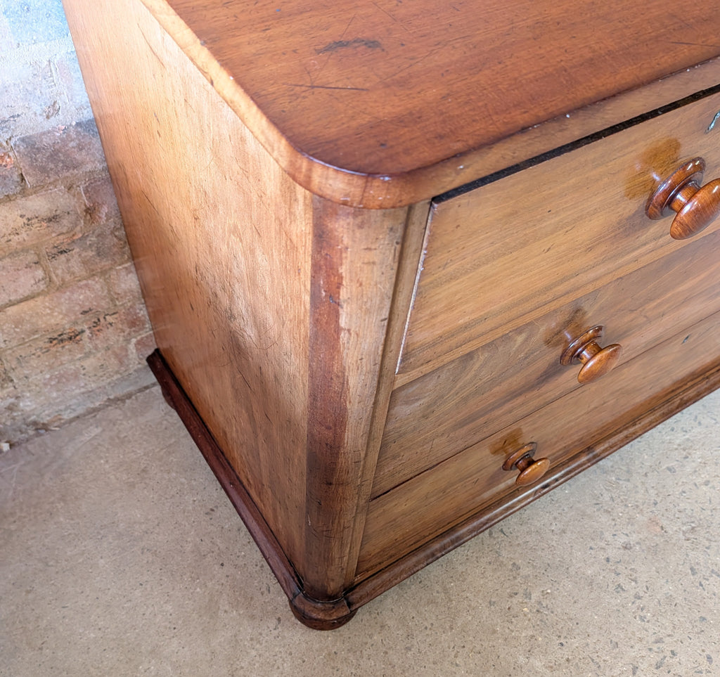 Antique Victorian Mahogany Low Chest Of Drawers 19th Century C.1860