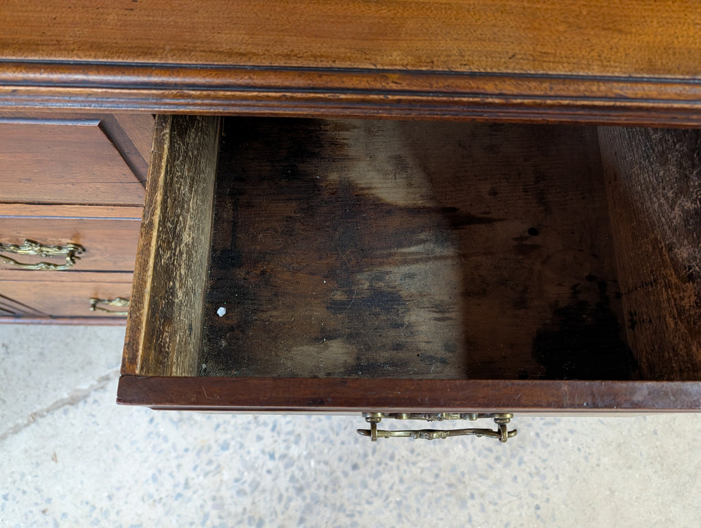 Antique Edwardian Walnut Mirror Back Sideboard / Large Bank Of Drawers C.1900