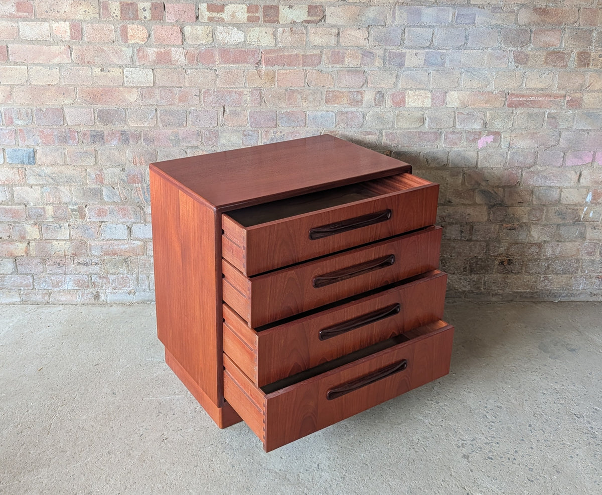 Mid Century G Plan Fresco Teak Chest Of Drawers Vintage 4 Drawer Chest 1960s