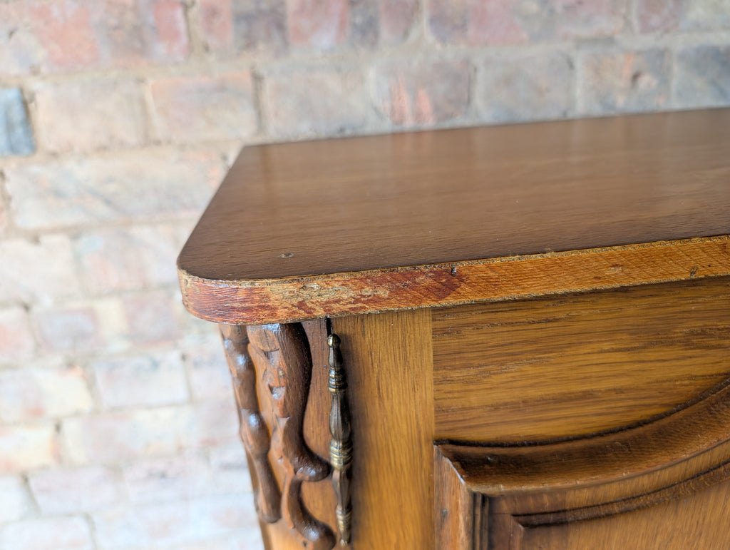 Pair Of Vintage Louis XV Style Oak Bedside Cabients