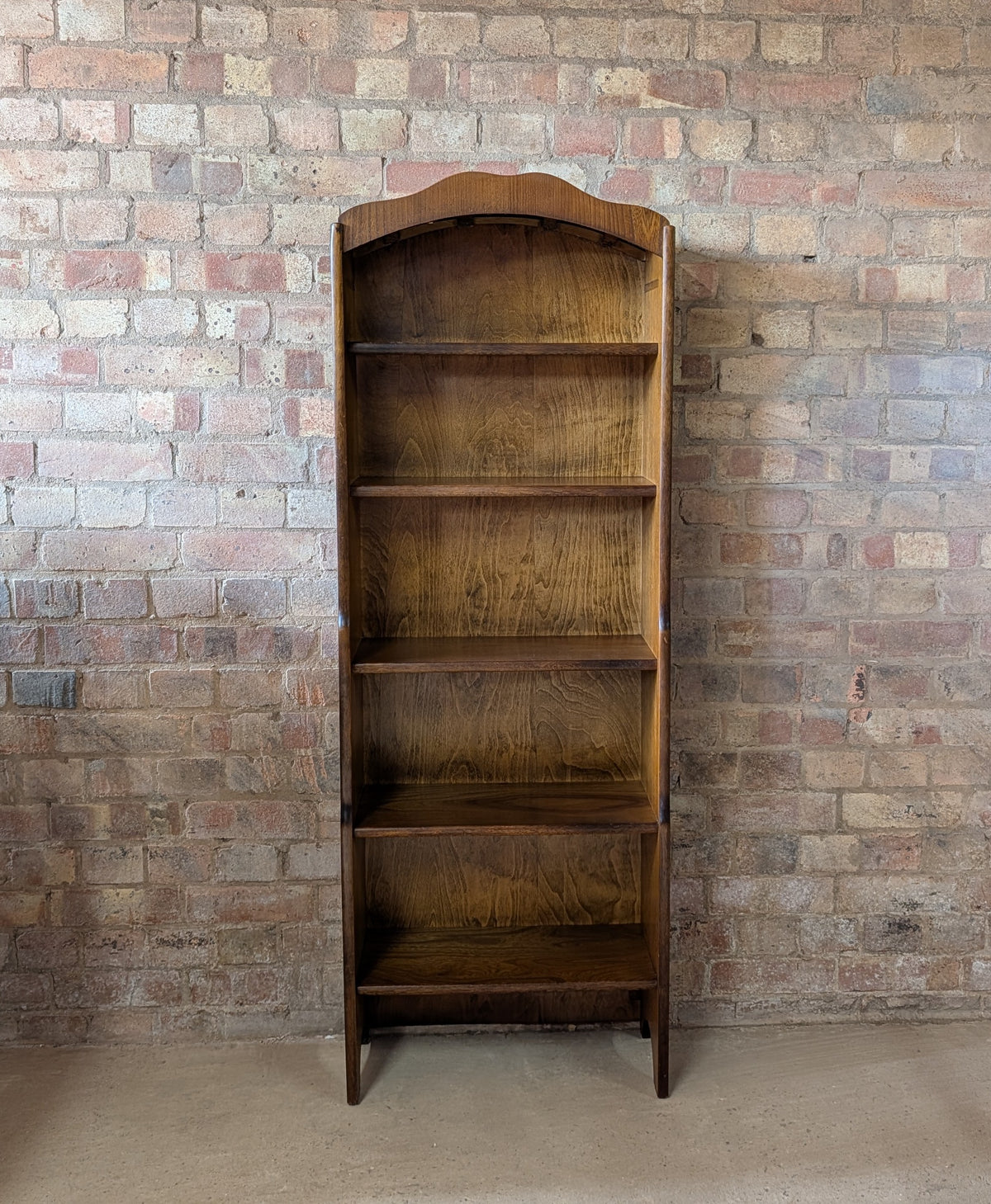 Vintage Oak Tall Narrow Open Bookcase