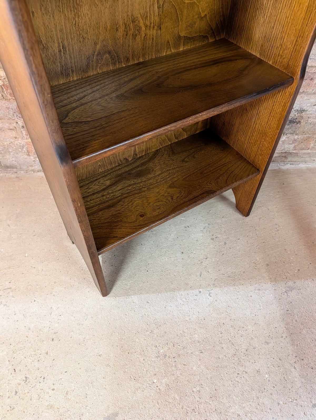 Vintage Oak Tall Narrow Open Bookcase