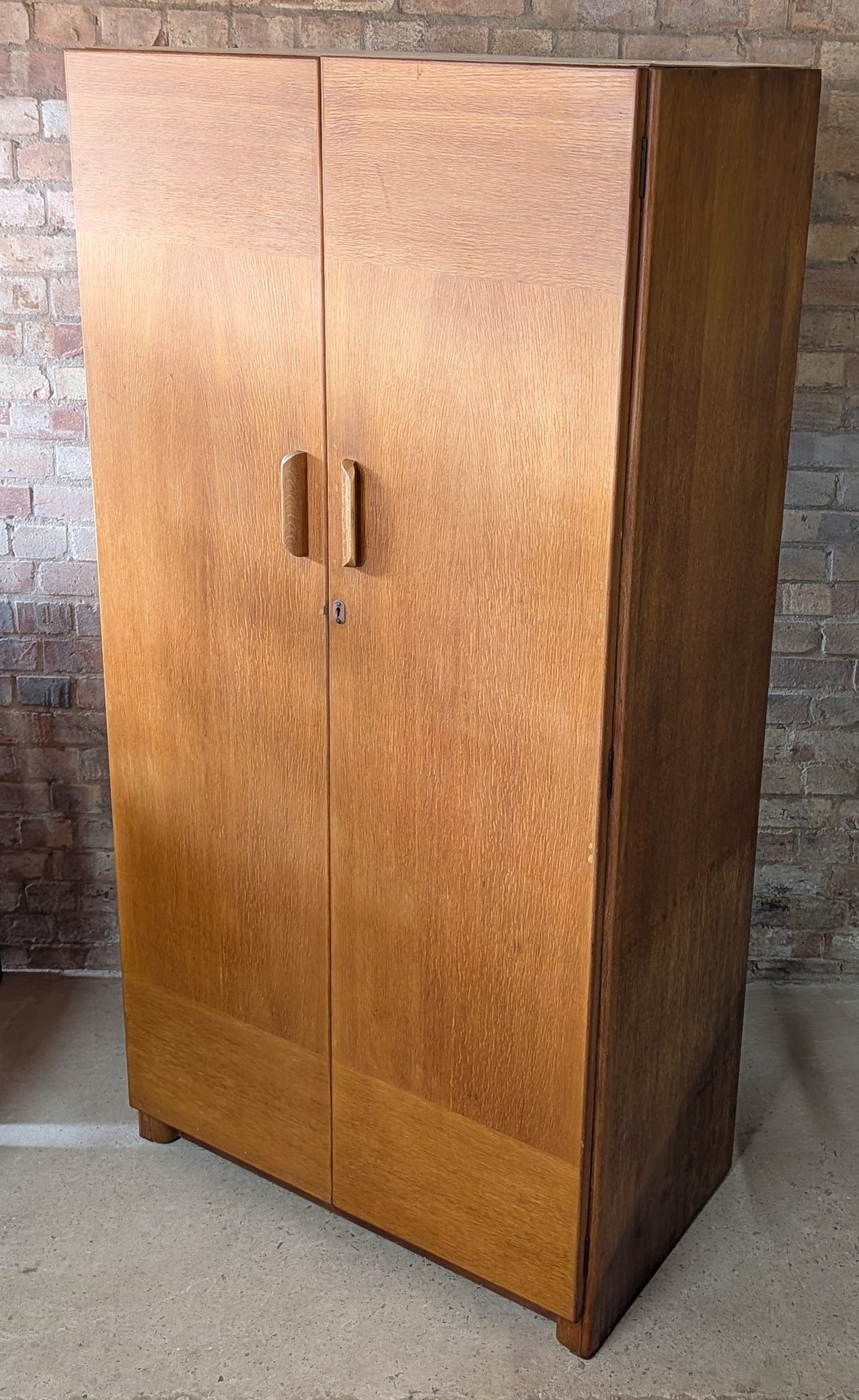 Vintage Mid Century Oak Double Door Wardrobe