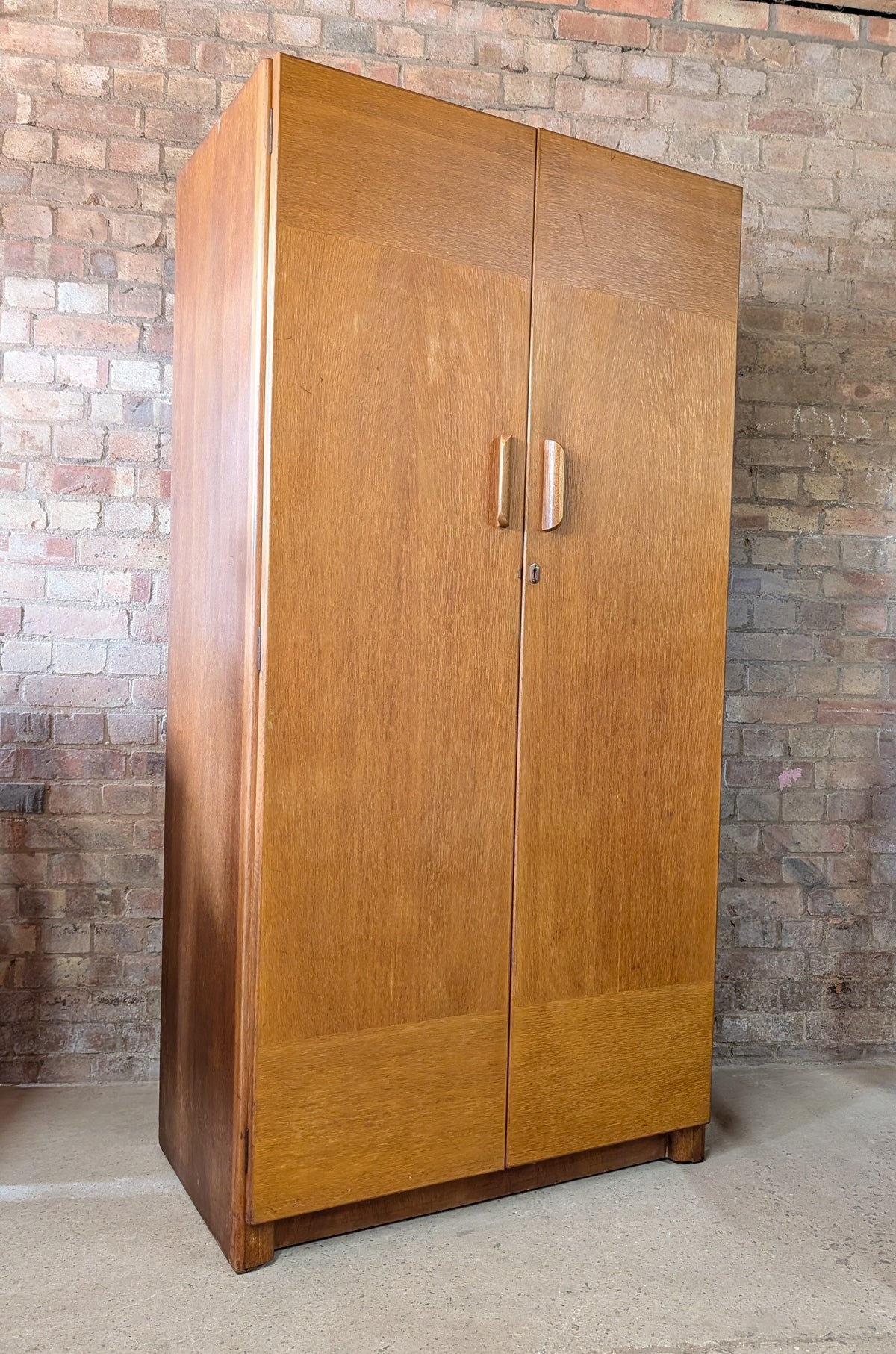 Vintage Mid Century Oak Double Door Wardrobe