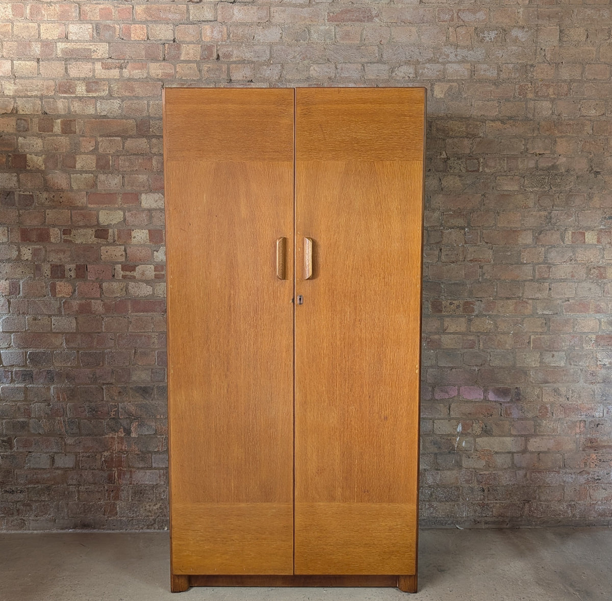 Vintage Mid Century Oak Double Door Wardrobe
