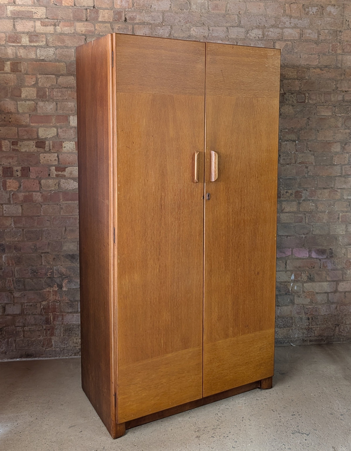 Vintage Mid Century Oak Double Door Wardrobe