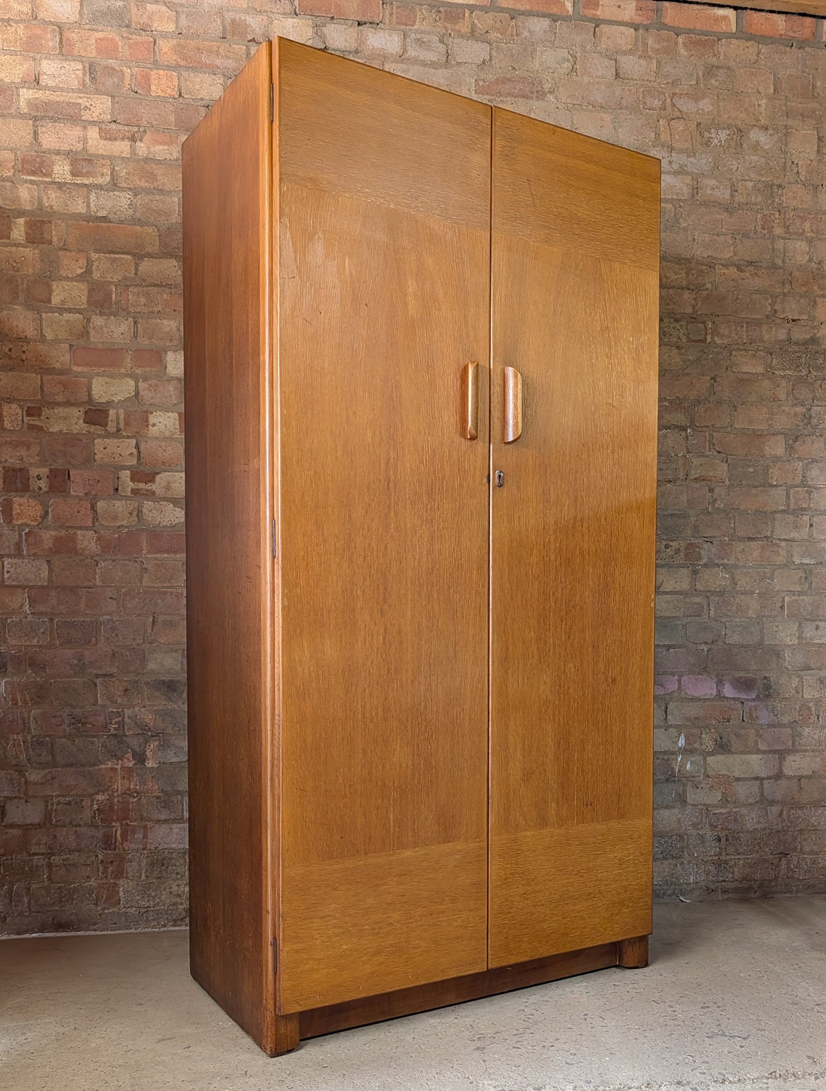 Vintage Mid Century Oak Double Door Wardrobe