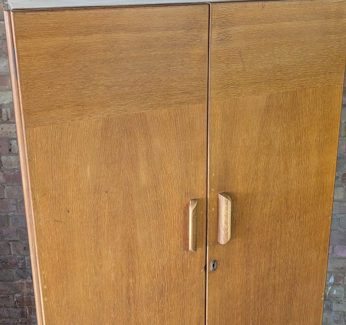 Vintage Mid Century Oak Double Door Wardrobe